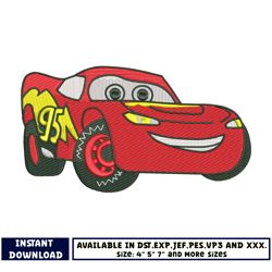 mcqueen disney car embroidery design