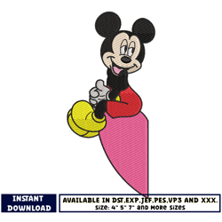 mickey half love embroidery design