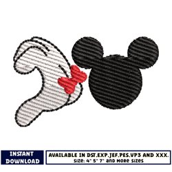 mickey head embroidery design 2