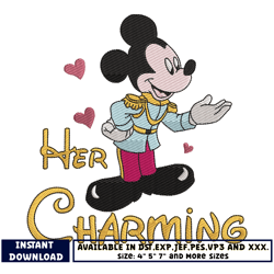 mickey her charming embroidery design