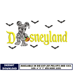 mickey horror disneyland embroidery design