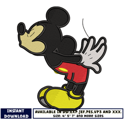 mickey kiss embroidery design