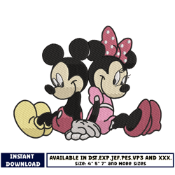 mickey minnie couple embroidery design