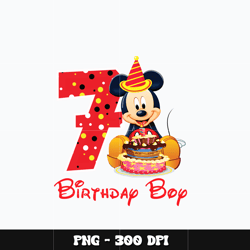 Mickey baby 7th birthday boy Png, Mickey Png, Disney Png, Png design, cartoon Png, Instant download.