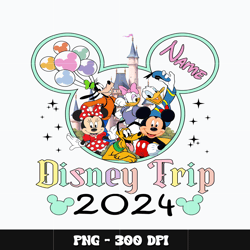 Mickey disney trip name 2024 Png, Mickey Png, Disney Png, Digital file png, cartoon Png, Instant download.
