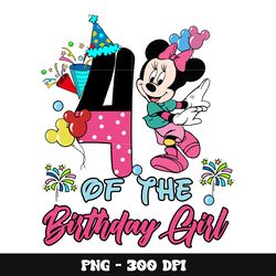 minnie 4th of the birthday girl png