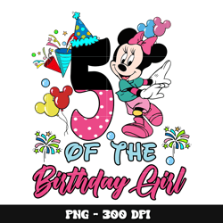 minnie 5th of the birthday girl png