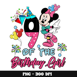 minnie 9th of the birthday girl png
