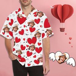 custom face love hawaiian shirts personalised face aloha shirt for him