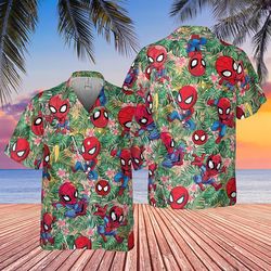 all-over print vintage peter parker spiderman short-sleeve hawaiian shirt for adult, youth, hawaiian shirt, best gift