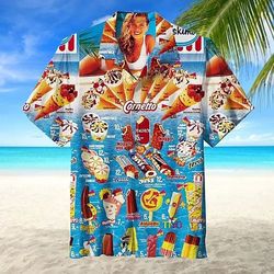 ice cream hawaiian shirt, men's 3d printed hawaiian shirt for the summer beach vibes, ice cream shirt.