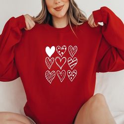 valentines hearts sweatshirt, cute valentine sweatshirt, teacher valentine sweatshirt, love sweatshirt