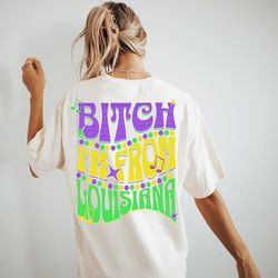 i'm from louisiana mardi gras tee, retro mardi gras shirt, big text comfort colors tee