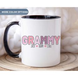 personalized grammy coffee mug, custom grammy mug with kids names, new grandma coffee cup, grammy gifts, future grammy g