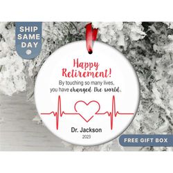 doctor retirement christmas ornament, officially discharged doctor ornament, nurse retirement gift, retiring dr ornament