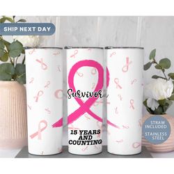 personalized breast cancer awareness tumbler, cancer survivor skinny tumbler, inspiration tumbler, cancer survivor gift,