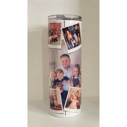 personalised photo tumbler with lid and straw stainless steel custom  skinny 20oz
