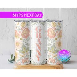 floral granny tumbler for grandma, granny tumbler for mother's day, floral mom tumbler for grandma for mothers day, cute