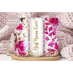 floral nana tumbler for grandma for mother's day, mothers day gift for nana, best nana ever travel cup,pink floral nana