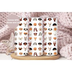 dog mom tumbler, dog mama gift for mother's day, cute dog lover tumbler cup with straw and lid, dog groomer tumbler, dog