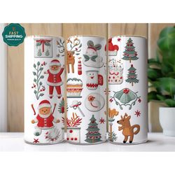 merry christmas gifts, christmas embroidery tumbler, christmas tree gift, santa claus mug, merry christmas gifts, christ