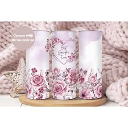 floral grandma tumbler for grandmother for mother's day, mothers day gift for grandma, best grandma ever travel cup. pur