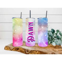 blissful galaxy stars faux tumbler, personalized tumbler, double wall insulated, gift, tumbler with lid & straw, custom