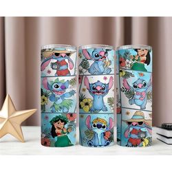 stitch tumbler, cold cup, hot cup , blue alien tumbler, flask