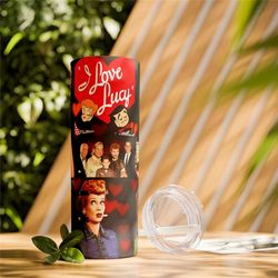 i love lucy 20 ounce stainless steel tumbler, i love lucy insulated travel mug, lucy gift for her, i love lucy vintage v