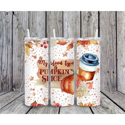 20 or 30oz skinny tumbler | leaves | pumpkin spice | fall | pumpkin | double walled | lid with straw | cute | fun