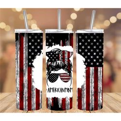 20 or 30oz skinny tumbler, american flag, american mom, mom, skinny, straight tumbler, tumbler, double walled tumbler