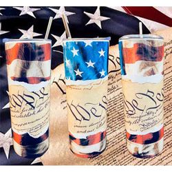 20oz. skinny tumbler | patriotic tumber | skinny straight | we the people | usa tumbler | graphic tumbler | us flag | us