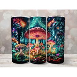 mushroom 20oz insulated tumbler with straw.