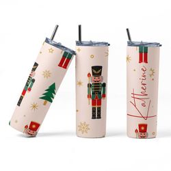 christmas nutcracker doll, custom christmas tumbler, personalized christmas mug, family holiday tumblers, winter travel