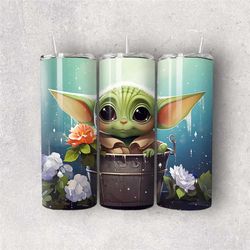 baby yoda 20oz insulated tumbler personalised with name