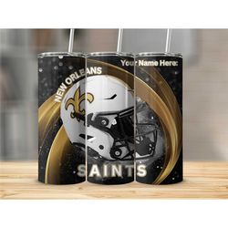 saints tumbler 20oz tumbler with straw football tumbler cup football team cup football mom gift travel cup ai-generated