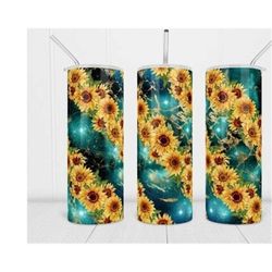 sunflower galaxy 20oz tumbler, coffee tumbler, sublimation tumbler, custom tumbler