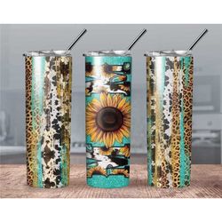 vintage sunflower mom print tumbler// vintage farm tumbler// mom sunflower tumbler// mom animal print tumbler// sunflowe