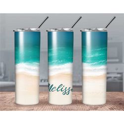 beach life personalized tumbler//beach coffee tumbler// ocean tumbler// personalized gift tumbler// sunset on the beach/