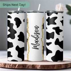 personalized cow tumbler gift for her on birthday gift - cow tumbler birthday cup custom name tumbler with straw - cow p