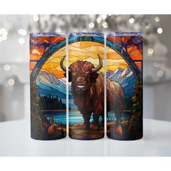 Buffalo themed insulated 20oz tall skinny metal tumblers for hot or cold drinks - Handmade sublimation tumblers - Gift i