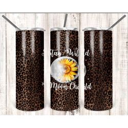 stay wild moon child personalized 20 oz skinny tumbler