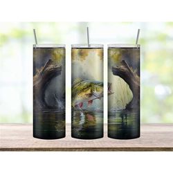 bass fishing tumbler cup, adventure tumbler for him, outdoorsy gift for men, fishing gifts for grandpa, bass fishing gif