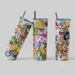 love the 90s tumbler, 20oz stainless steel tumbler, 90s baby, 90s throwback tumbler, disney tumbler, nickelodeon cartoon