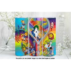 rainbow brite and friends inspired tumbler - handmade cup for fans of retro cartoons