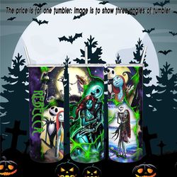 one-of-a-kind personalized tumbler with jack skellington and sally - the forever undying couple!