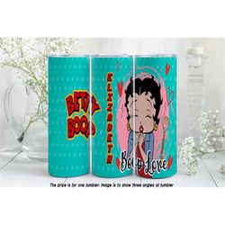 betty boop inspired love tumbler - customizable drinkware for betty boop lovers