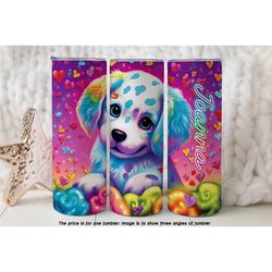 inspired by lisa you know who! 80's & 90's puppy design customizable tumbler