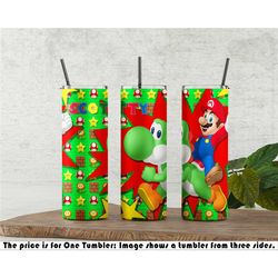 mario , video games, 80's theme, 80's tv, 80's cartoons, 20 oz sublimation tumber with straw