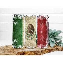 mexican flag tumbler, flag of mexico tumbler, distressed flag tumbler, distressed flag, mexico, mexican flag, mexico fla